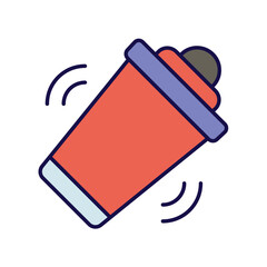 shaker color line icon with white background vector stock illustration