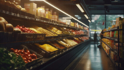 Fototapeta premium gondola aisle of a supermarket