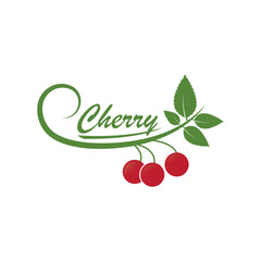 Obraz premium Cherry logo vector icon illustration