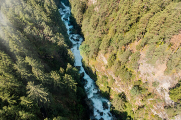 aerial view of the aurino torrent in campo tures trentino alto adige italy