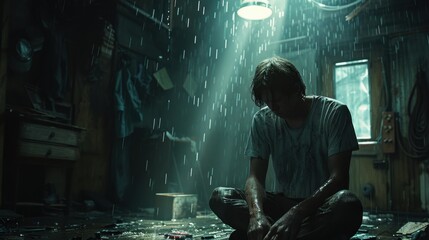 image of a man in a difficult life situation