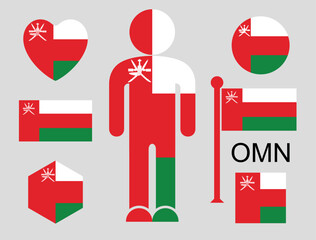 Omani flag. Isolated Omani flag on white background