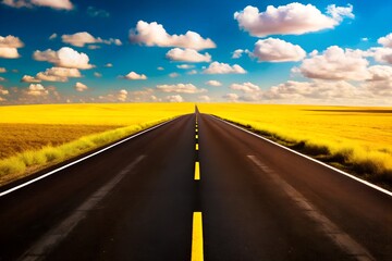 Wide Road with Clear Side for Text