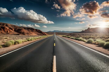 Naklejka premium Empty Road with Clear Space for Text