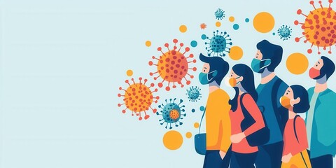 Mpox transmission, health crisis illustrated in cultural setting, flat design