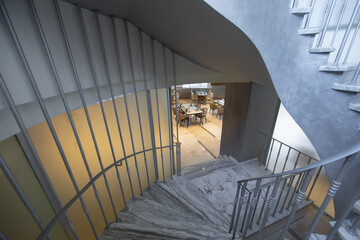 Obraz premium vintage white spiral marble staircase