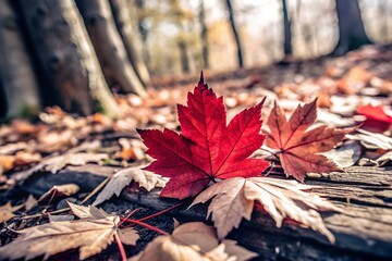 Autumn Forest Floor with Maple Leaves