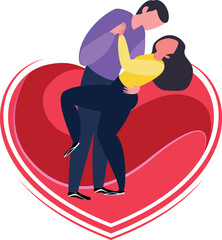 The couple is dancing.