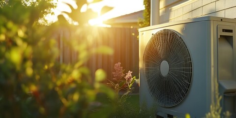 Residential Air Source Heat Pump Installation Close-Up