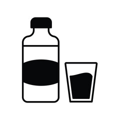 milk glyph icon with white background vector stock illustration