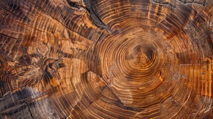 Fototapeta premium Warm brown cut wood texture. Detailed texture