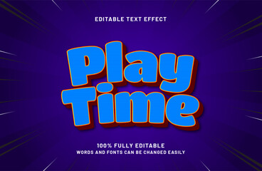 play time editable text effect in kids and game text style