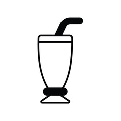 Obraz premium milk shake glyph icon with white background vector stock illustration