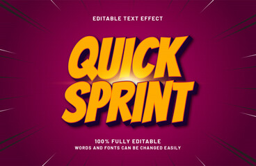 quick sprint editable text effect in speed and race text style