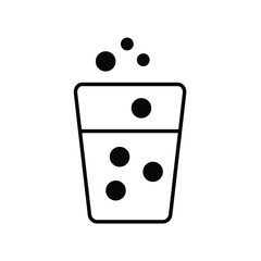 sparkling water glyph icon with white background vector stock illustration