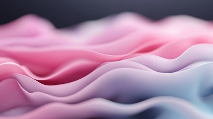 Fototapeta premium An abstract close-up image showcasing the gentle waves of intertwined pink and white fabric, highlighting the soft texture and fluid motion of the material.