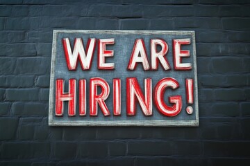 Obraz premium Bright Hiring Sign: Apply for Jobs Today!