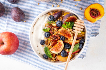 Healthy autumn breakfast bowl
