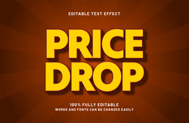 price drop editable text effect in sale and discount text style