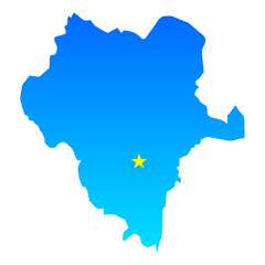 Map of Durango with its capital Durango in Mexico with a professional blue style