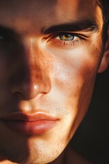 Obraz premium Striking Close-Up Portrait with Dark Background