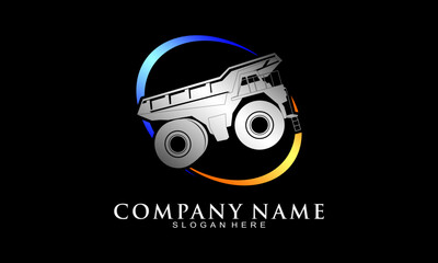 Big truck elegant logo design vector