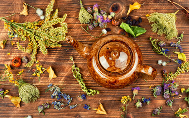 Herbal tea with healing herbs