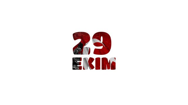 Ankara Turkey -  October 29 1923 : 
29 ekim Cumhuriyet Bayramı video animasyonu, Republic Day Turkey. Translation: 29 october Republic Day Turkey and the National Day in Turkey.