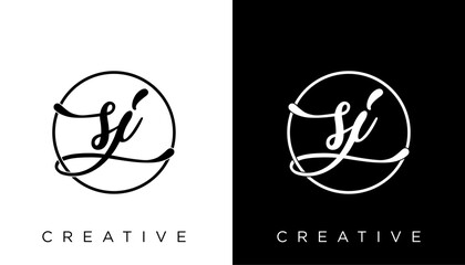 JS, SJ initial letters monogram mark logo icon template