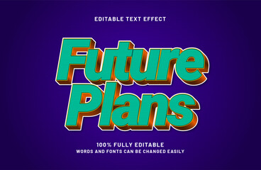 future plans editable text effect in time and travel text style