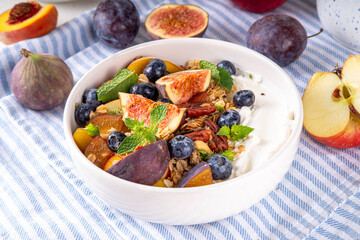 Healthy autumn breakfast bowl