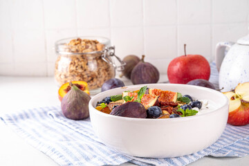 Healthy autumn breakfast bowl
