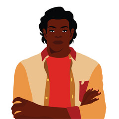 Handsome black man in elegant art style vector