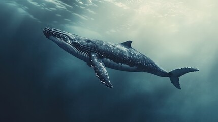 Fototapeta premium whale isolated on abstract background