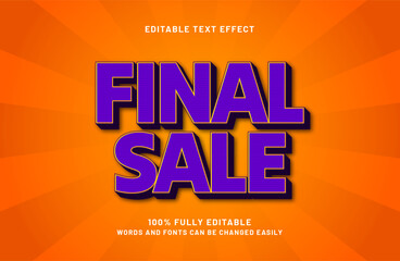 final sale editable text effect in sale and discount text style