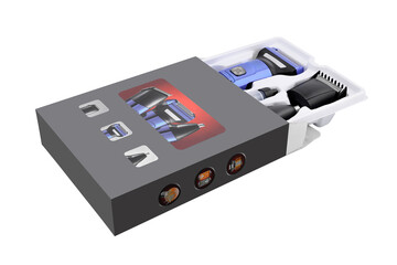 Fototapeta premium multifunctional shaver professional care set, rechargeable shaver and trimmer set