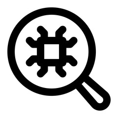 research, study, explore, microchip, artificial intelligence outline icon