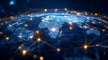 A digital globe illustrating global connectivity and networks.