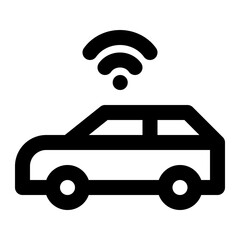 self driving, smart car, car, artificial intelligence, internet of things outline icon