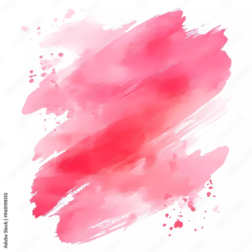 Wall mural pink watercolor brush stroke background vector illustration