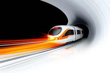 Obraz premium High-Speed Train Racing Through Tunnel