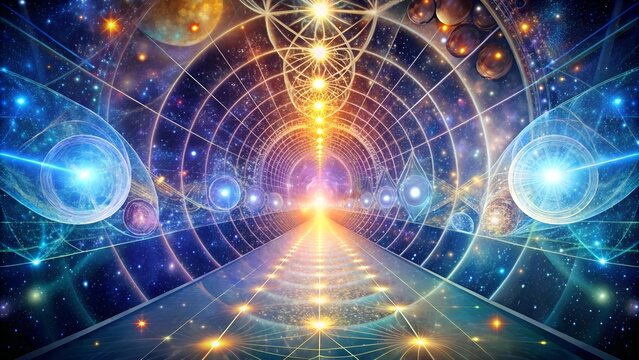 Multidimensional Cosmic Pathways of Soul Journeys. Perfect for: Time Travel Exhibitions, Cosmic Observations, Sci-Fi Conventions