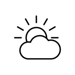 weather icon sun and cloud vector symbol