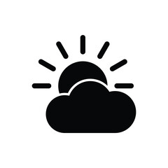 weather icon sun and cloud vector symbol