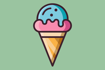 Ice cream cone design dessert icon