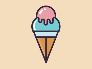 Ice cream cone design dessert icon