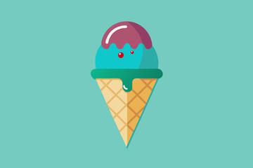 Ice cream cone design dessert icon