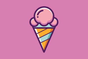 Ice cream cone design dessert icon