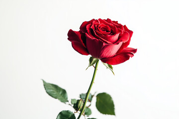 Rose with old rose petal isolated on white background, Selective focus orange flower.	