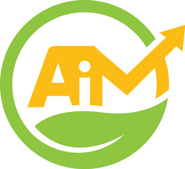 Aim Letter with Farm Logo design